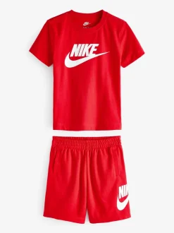 Rouge - Nike ensemble t-shirt et short Little Kids Club