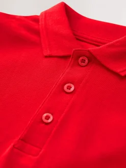 Rouge - Polos en coton à manches courtes pour l'école, lot de 2 (3-16ans)