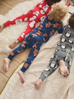Rouge - Pyjama Snuggle de Noël, lot de 3 (9mois-10ans)