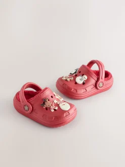 Rouge - Sabots chaussons doublés chauds de Noël