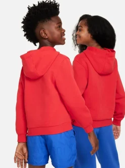 Rouge - Sweat à capuche Nike Club en polaire à enfiler