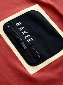 Rouge - T-shirt Baker by Ted Baker poids lourd à manches longues