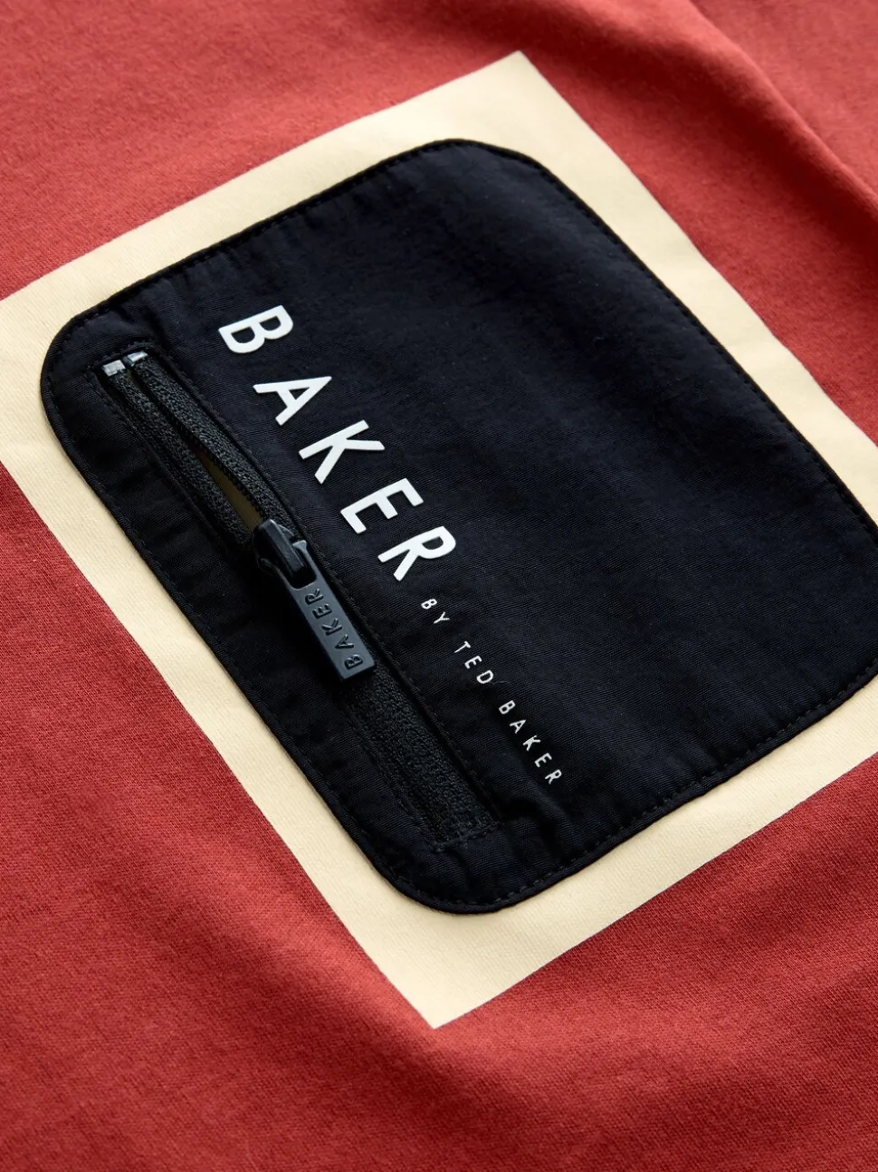 Rouge - T-shirt Baker by Ted Baker poids lourd à manches longues