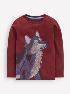 Rouge - T-shirt Boden à manches surpiquées