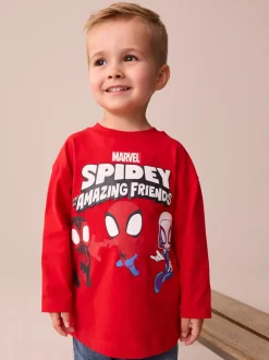 Rouge - T-shirt Marvel à manches longues (6mois-8ans)