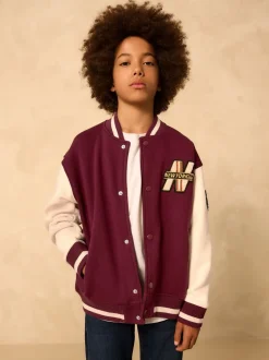 Rouge baie - Veste bomber imprimée graphique (3-16ans)