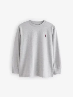 Rouge Berry/Gris/Blanc/Bleu - Lot de 4 T-shirts à manches longues et confortables (3-16ans)