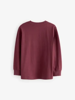 Rouge Berry/Gris/Blanc/Bleu - Lot de 4 T-shirts à manches longues et confortables (3-16ans)