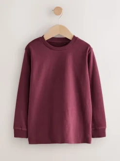 Rouge Berry/Gris/Blanc/Bleu - Lot de 4 T-shirts à manches longues et confortables (3-16ans)