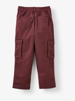 Rouge bordeaux - Cotton On Pantalon cargo plissé sur le devant