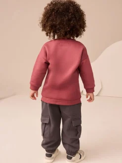 Rouge bordeaux - Ensemble Sweat-shirt et Survêtement utilitaire (3mois-7ans)