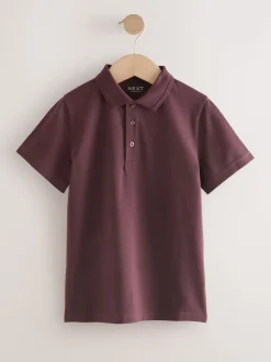 Rouge bordeaux - Polos en coton à manches courtes pour l'école, lot de 2 (3-16ans)