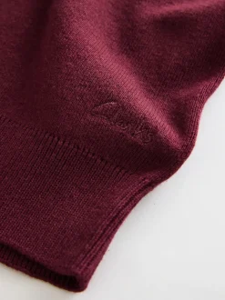 Rouge bordeaux - Pull Clarks unisexe en maille pour l’école