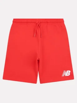 Rouge bordeaux - Short en coton New Balance French terry à logo empilé