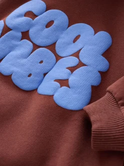 Rouge bordeaux - Sweat à capuche imprimé à manches longues (3mois-7ans)