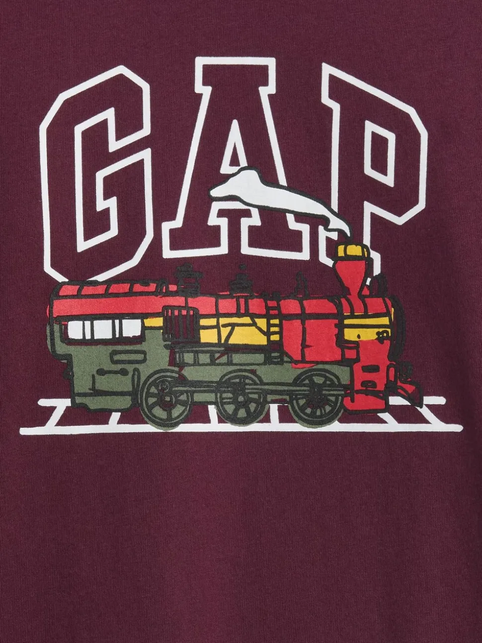 Rouge bordeaux - T-shirt Gap graphique à manches longues (6mois-5ans)