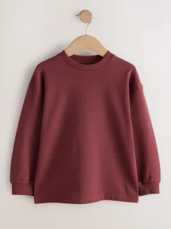 Rouge bordeaux - T-shirt épais décontracté à manches longues (3-16ans)