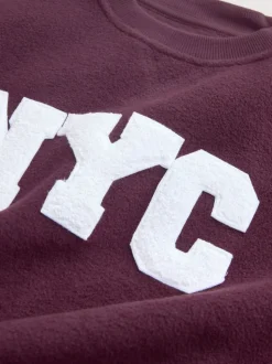 Rouge bordeaux NYC - Pyjama simple en laine polaire (3-16yrs)