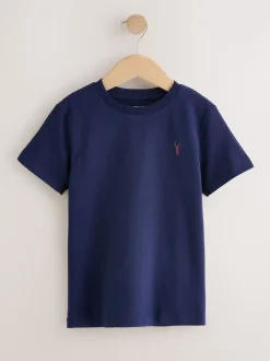 Rouge bordeaux/blanc - T-shirt brodé Manches courtes Stag 4 Pack (3-16ans)