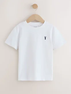 Rouge bordeaux/blanc - T-shirt brodé Manches courtes Stag 4 Pack (3-16ans)