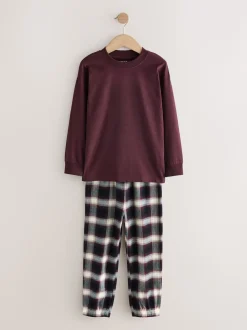 Rouge bordeaux/marron - Lot de 3 pyjamas tissés à carreaux (3-16ans)