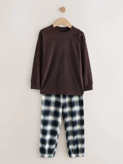 Rouge bordeaux/marron - Lot de 3 pyjamas tissés à carreaux (3-16ans)