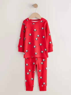 Rouge foncé/bleu motif véhicule d'urgence - Lot de 3 pyjamas Snuggle courts (9mois-10ans)