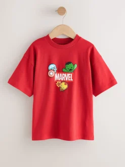 Rouge imprimé dans le dos - Marvel Avengers T-shirt Manches courtes (3-16ans)