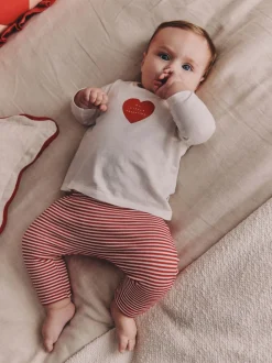 Rouge Little Valentine - Ensemble t-shirt et legging bébé (0mois-2ans)