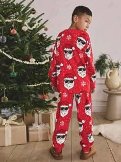 Rouge père Noël - Pyjama de Noël à jogging simple (3-16ans)