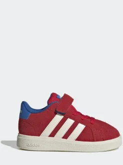 Rouge/Blanc - adidas Grand Court 2.0 Baskets à lacets élastiques bébé