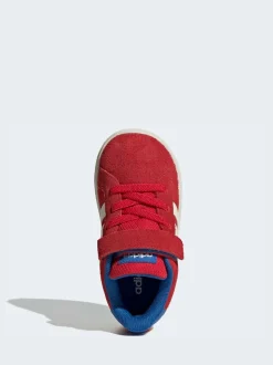 Rouge/Blanc - adidas Grand Court 2.0 Baskets à lacets élastiques bébé