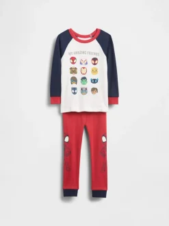 Rouge/blanc/bleu marine - Pyjama Gap Marvel 100% coton à manches longues (6mois-5ans)