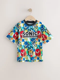 Rouge/Bleu - T-shirt à paillettes Sonic Flippy (3-16ans)