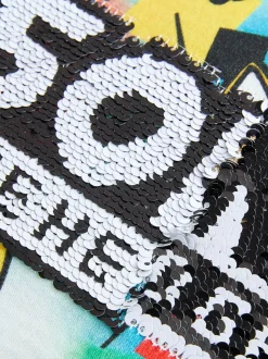 Rouge/Bleu - T-shirt à paillettes Sonic Flippy (3-16ans)