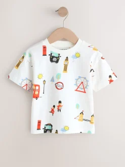 Rouge/bleu Londres - T-shirts imprimés graphiques à manches courtes Lot de 3 (3mois7ans)