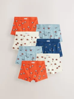 Rouge/bleu motif véhicules d'urgence - Boxers 7 Pack (1.5-12ans)