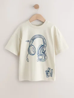 Rouge/bleu/ciment - T-shirts à manches courtes à imprimé graphique coupe standard Lot de 3 (3à16ans)