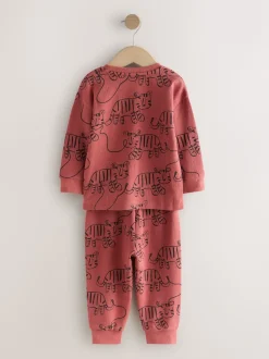 Rouge/bleu/violet - Lot de 3 pyjamas oversize (9mois à10ans)