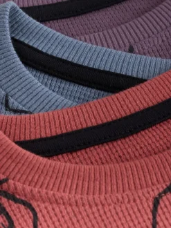 Rouge/bleu/violet - Lot de 3 pyjamas oversize (9mois à10ans)