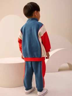 Rouge/Marine - Ensemble haut demi-zip et jogging (3mois à7ans)