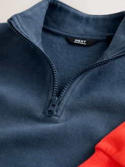 Rouge/Marine - Ensemble haut demi-zip et jogging (3mois à7ans)