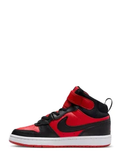 Rouge/Noir - Nike Junior Court Borough Mid Trainers