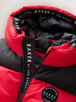Rouge/Noir - Vestes matelassées Baker By Ted Baker imperméables color-block
