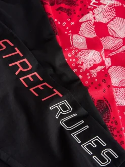 Rouge/noir motif football - Lot de 2 pyjamas à manches longues (3-16ans)