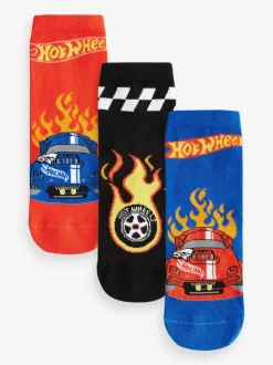 Rouge/Noir/Bleu Hot Wheels - Paquet de chaussettes en coton riche 3