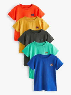 Rouge/vert - T-shirt Manches courtes 5 Pack (3mois-7ans)