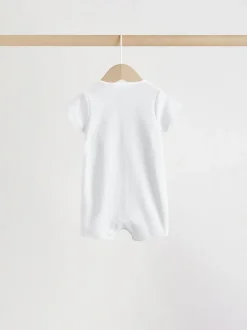 Safari blanc Animal brodé - Barboteuse Jersey Baby 3 Pack