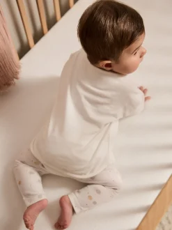 Safari blanc délicat - Ensemble haut et legging bébé (0mois-2ans)
