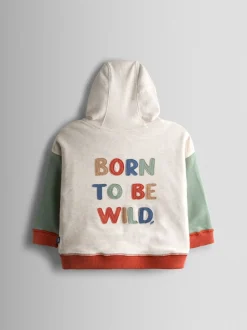 Safari Orange rouille - Sweat à capuche réversible JoJo Maman Bébé color block